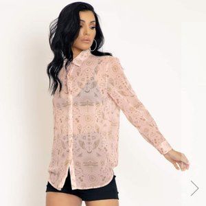 Blackmilk Sacred Happiness Button Me Up Shirt